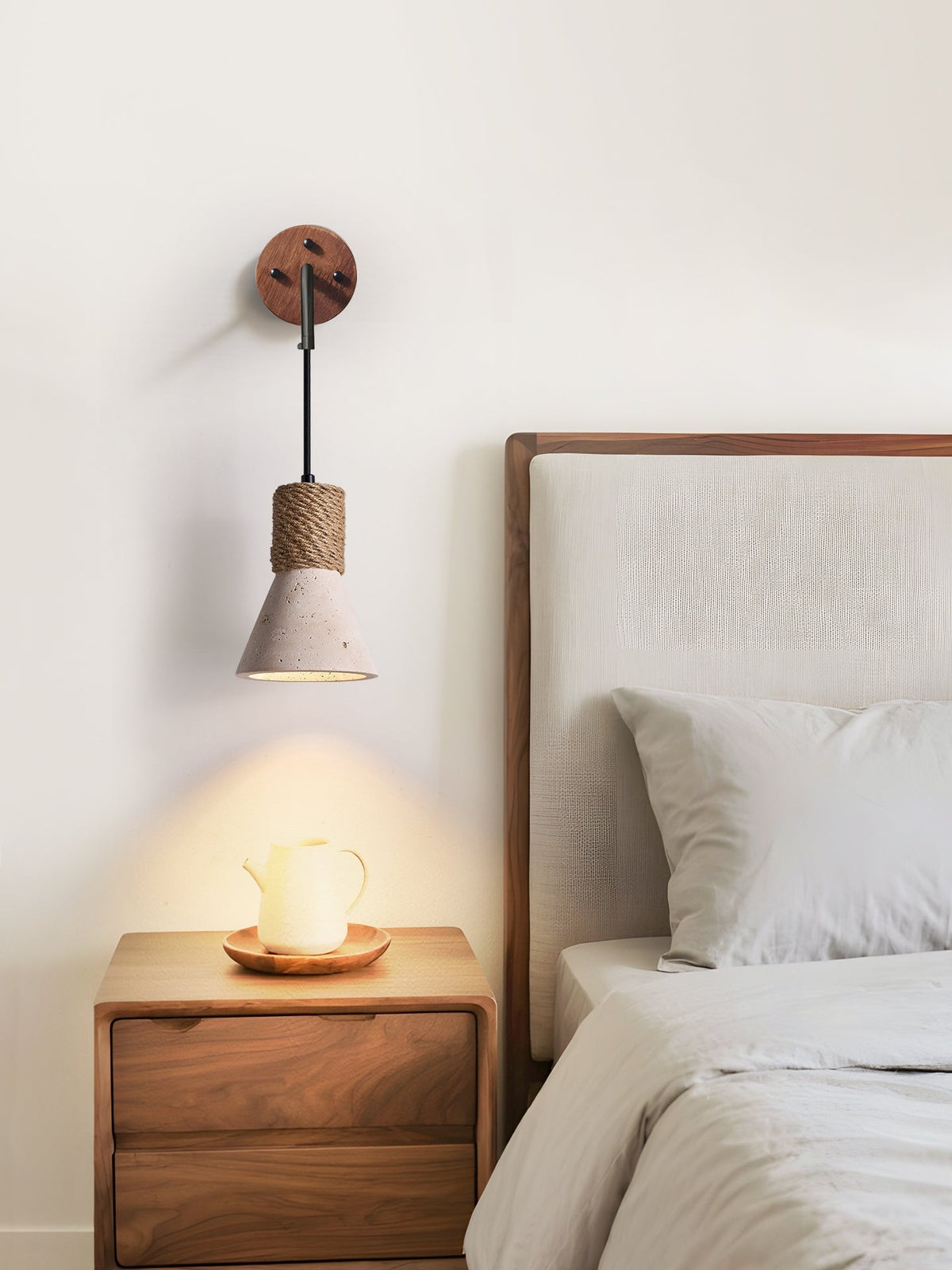 Litz Vintage Geel travertin Koor wandlamp
