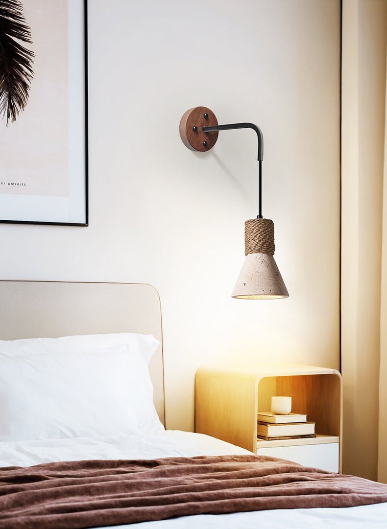 Litz Vintage Geel travertin Koor wandlamp