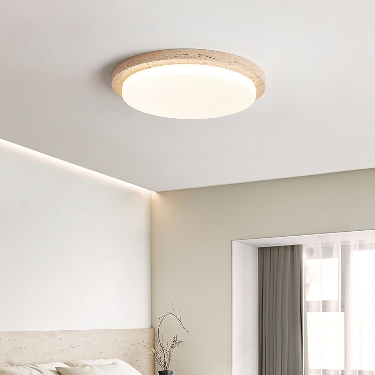 Tavisella gladde rand travertin plafondlamp
