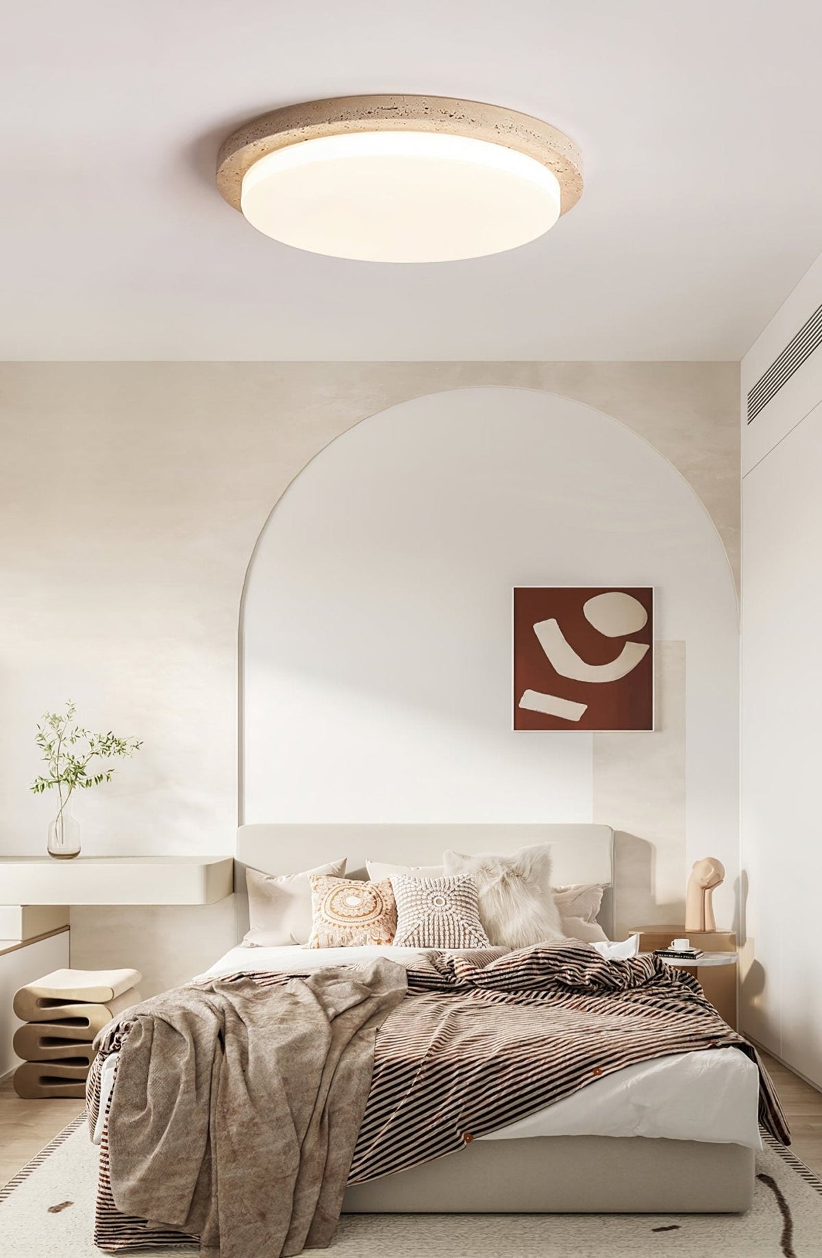 Tavisella gladde rand travertin plafondlamp