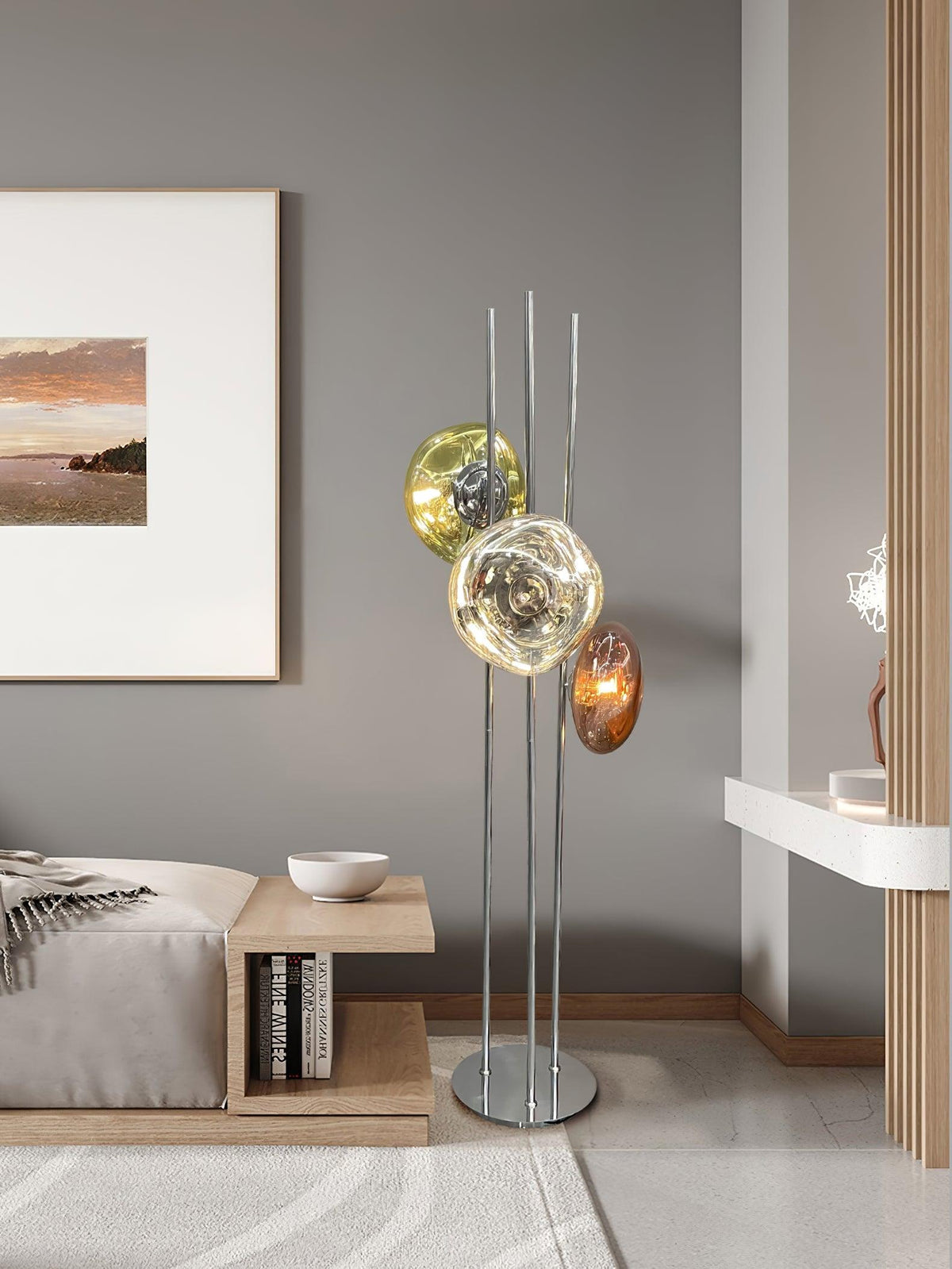 Gevara moderne vloerlamp in chroom