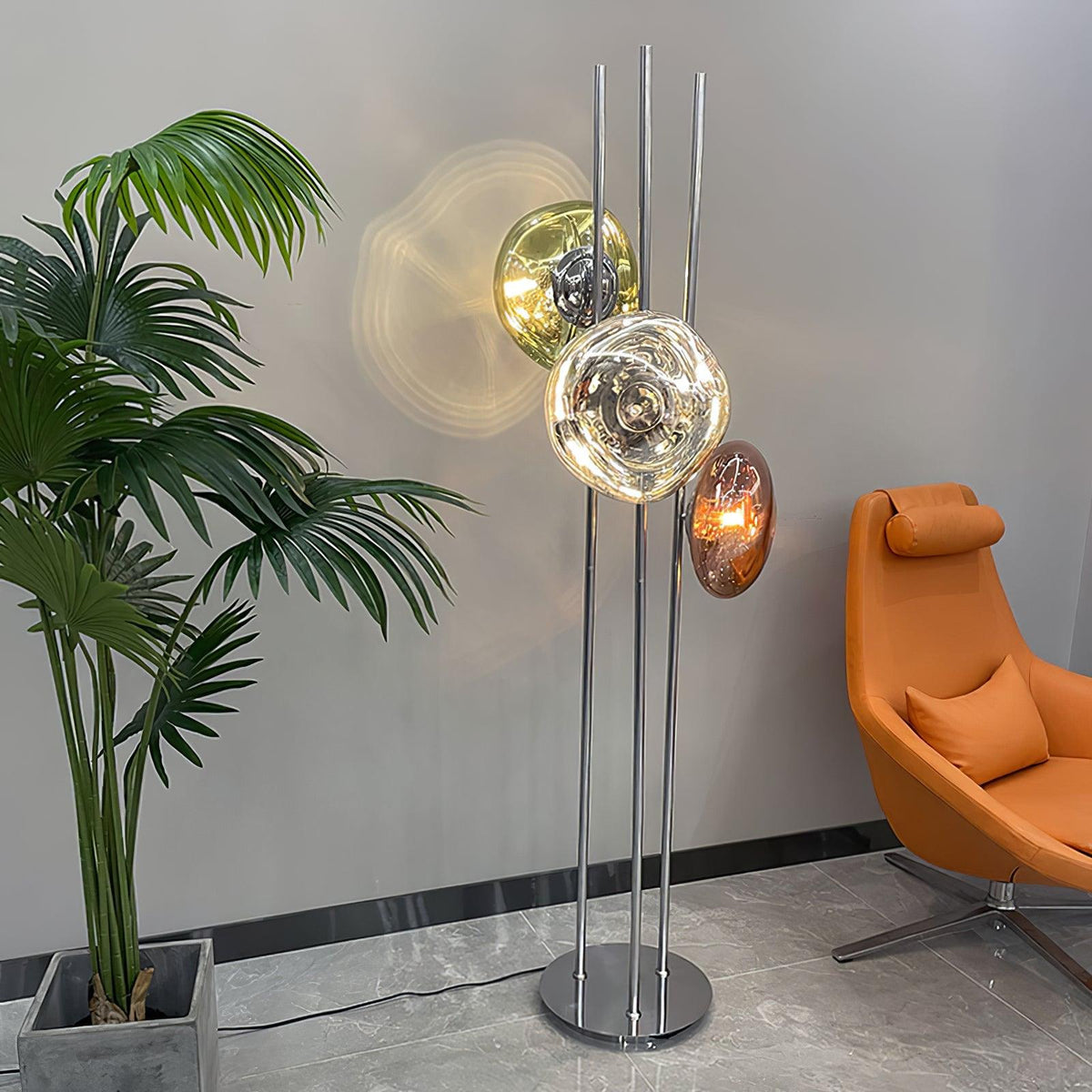 Gevara moderne vloerlamp in chroom
