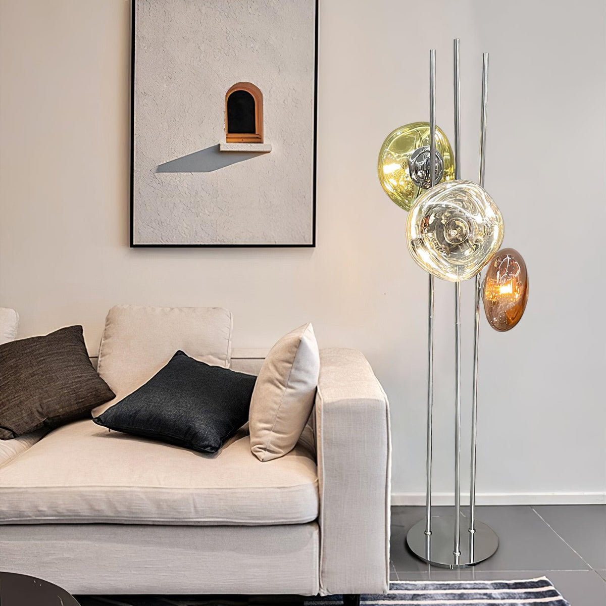Gevara moderne vloerlamp in chroom