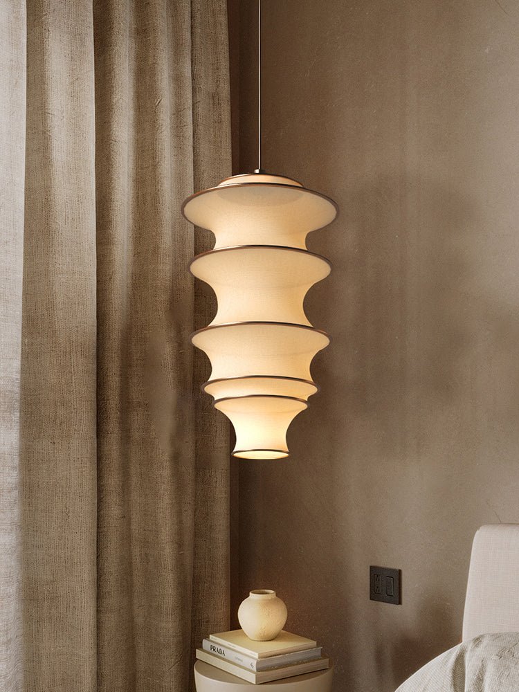 Terioena hanglamp met meerdere lagen en golfvormige textiel