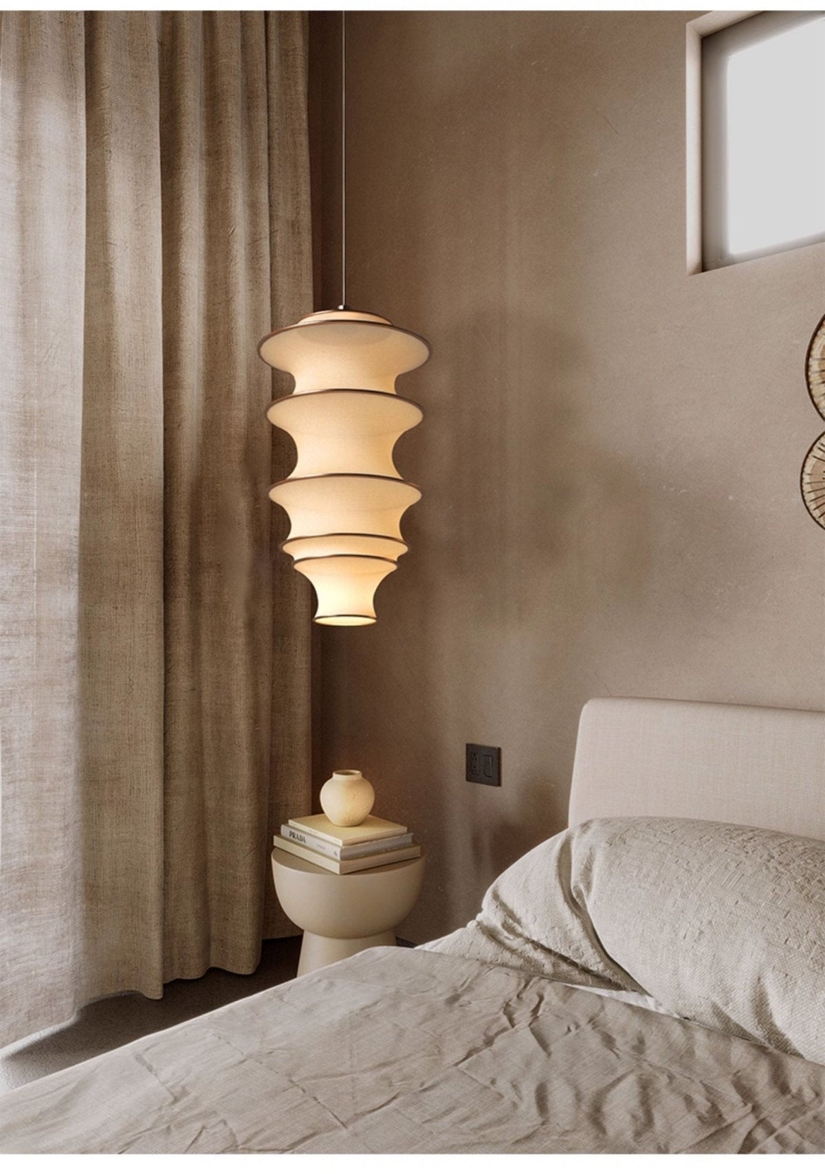 Terioena hanglamp met meerdere lagen en golfvormige textiel