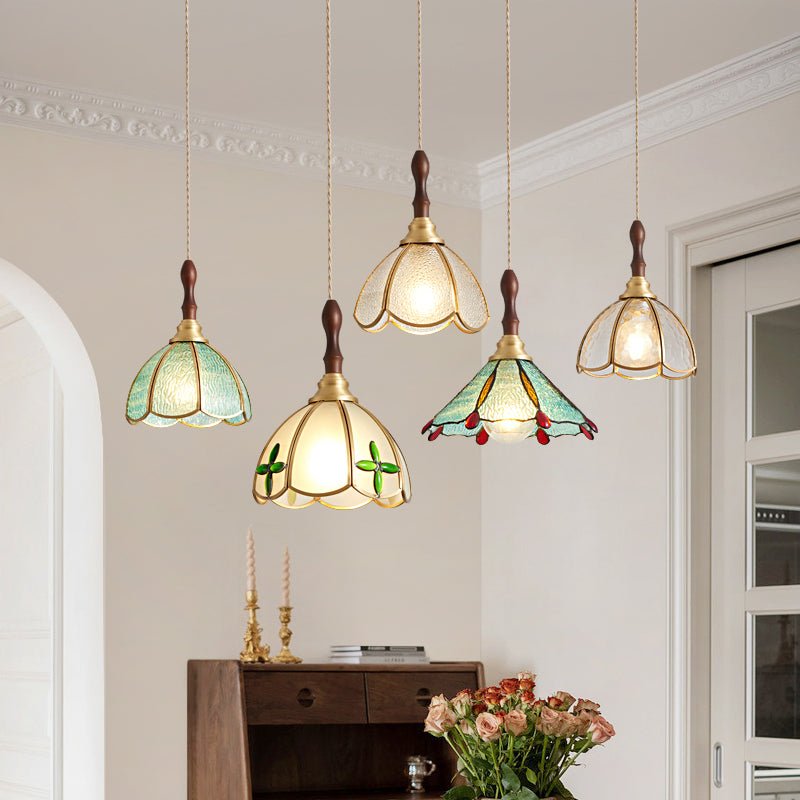 Floraner hanglamp van messing en glas