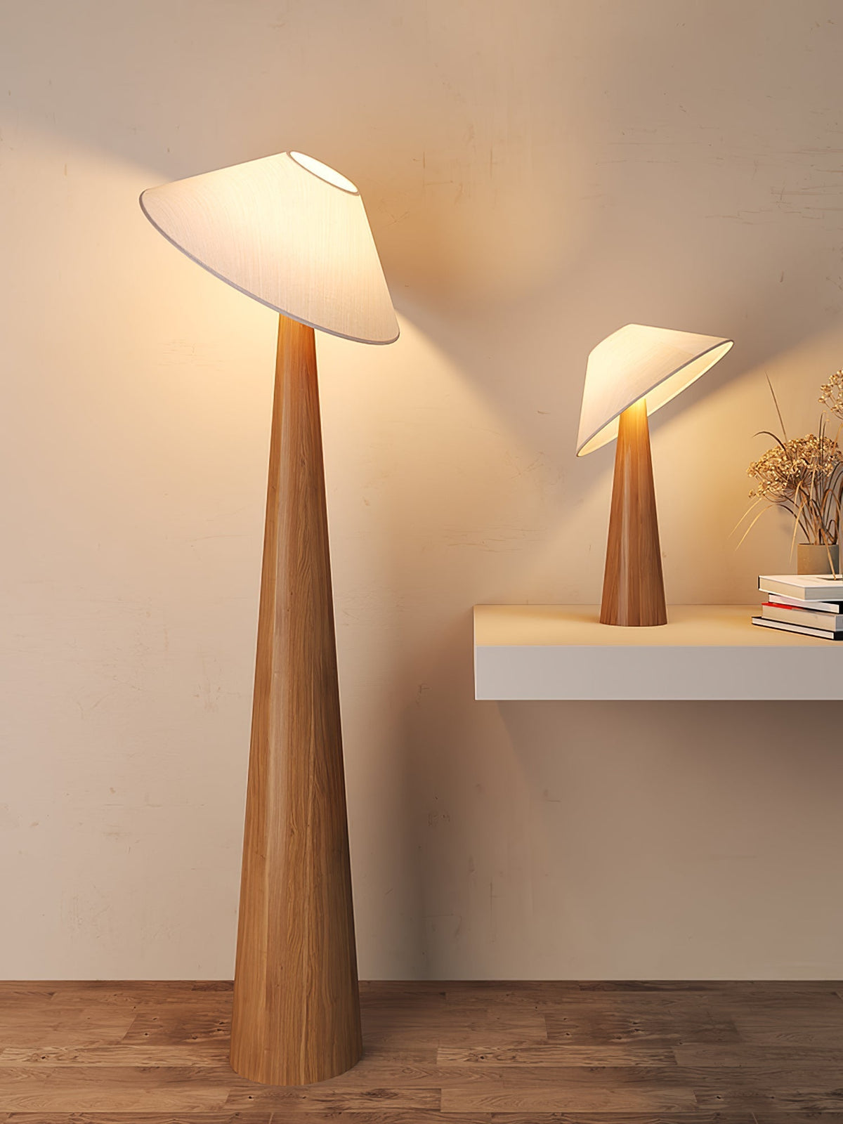 Vosile sculpturale tafellamp van hout