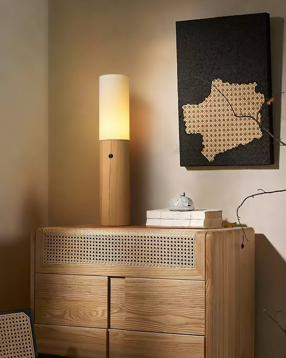 Viraalia Timber Column vloerlamp
