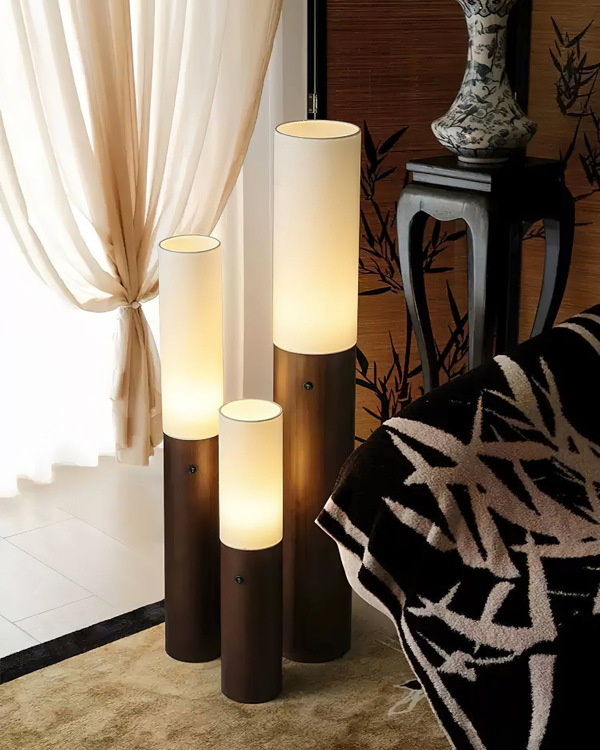 Viraalia Timber Column vloerlamp