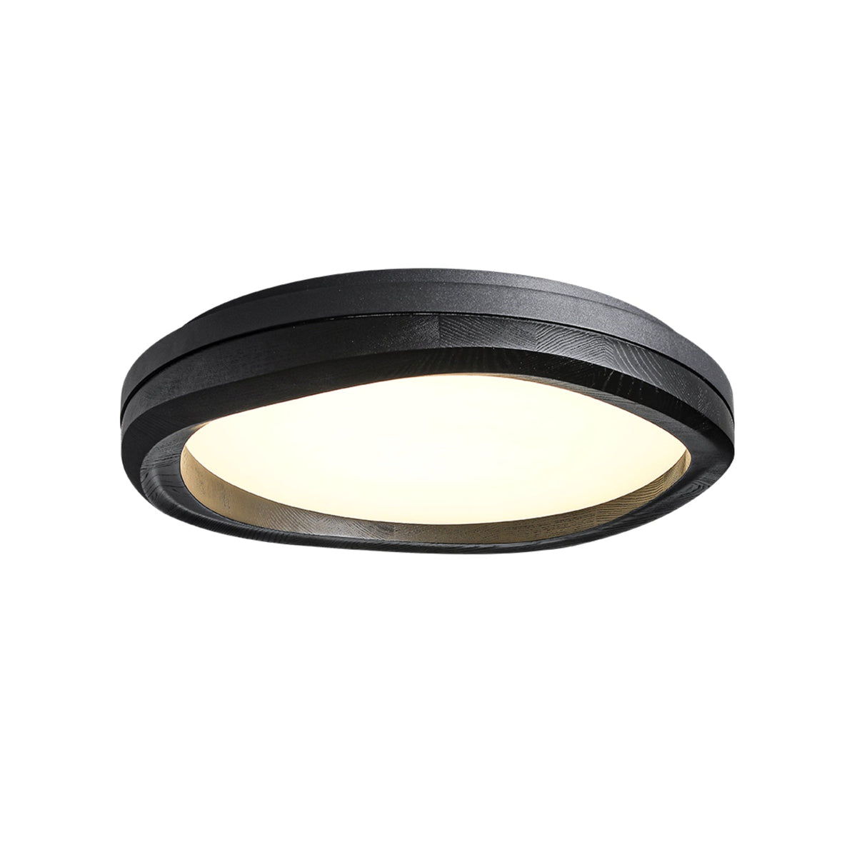 Artalis walnoothout vlakke plafondlamp