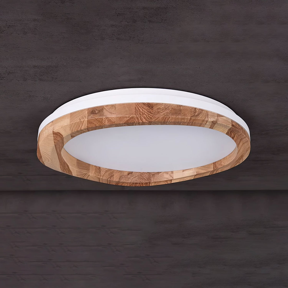Artalis walnoothout vlakke plafondlamp
