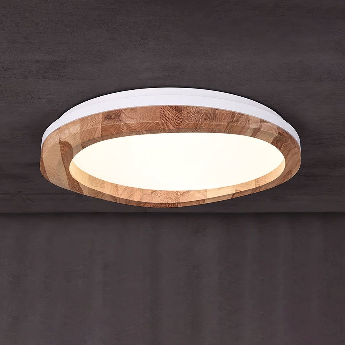 Artalis walnoothout vlakke plafondlamp