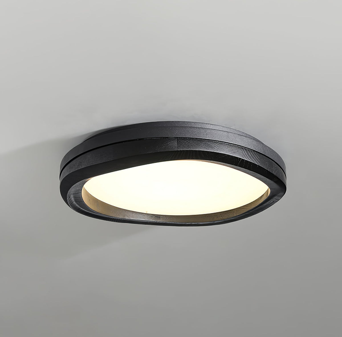 Artalis walnoothout vlakke plafondlamp