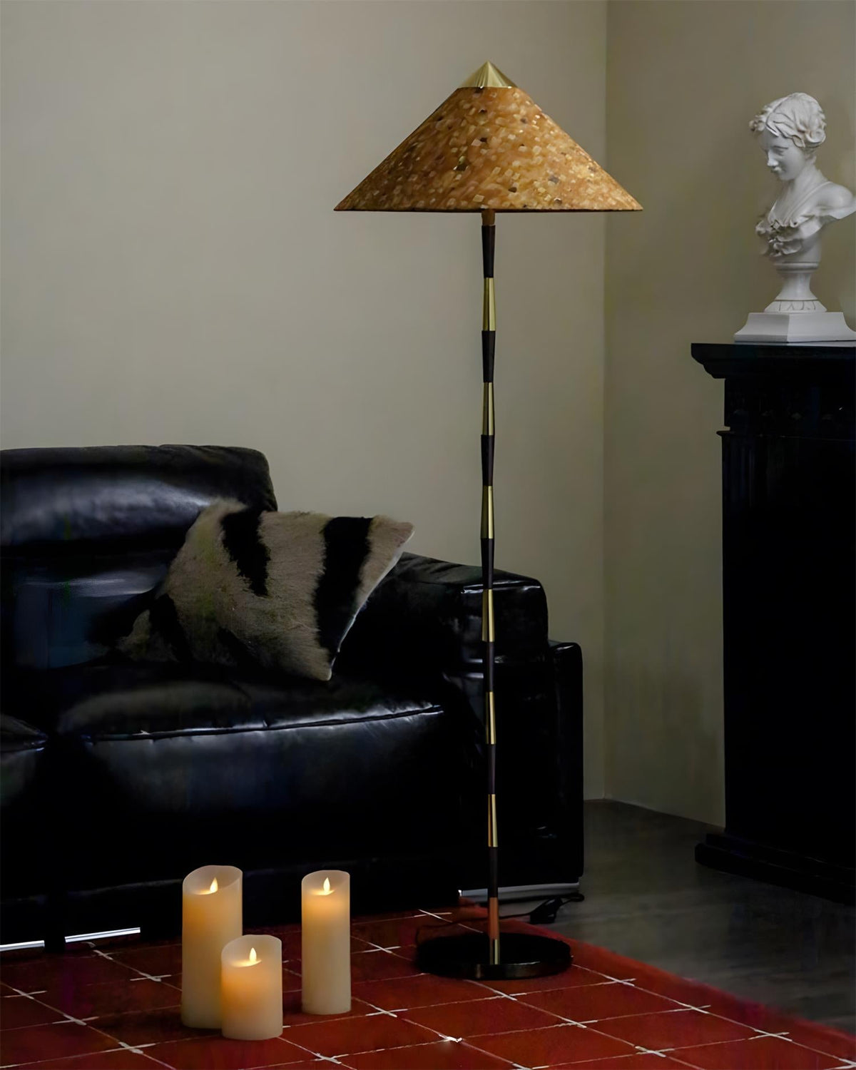 Burlwood vloerlamp