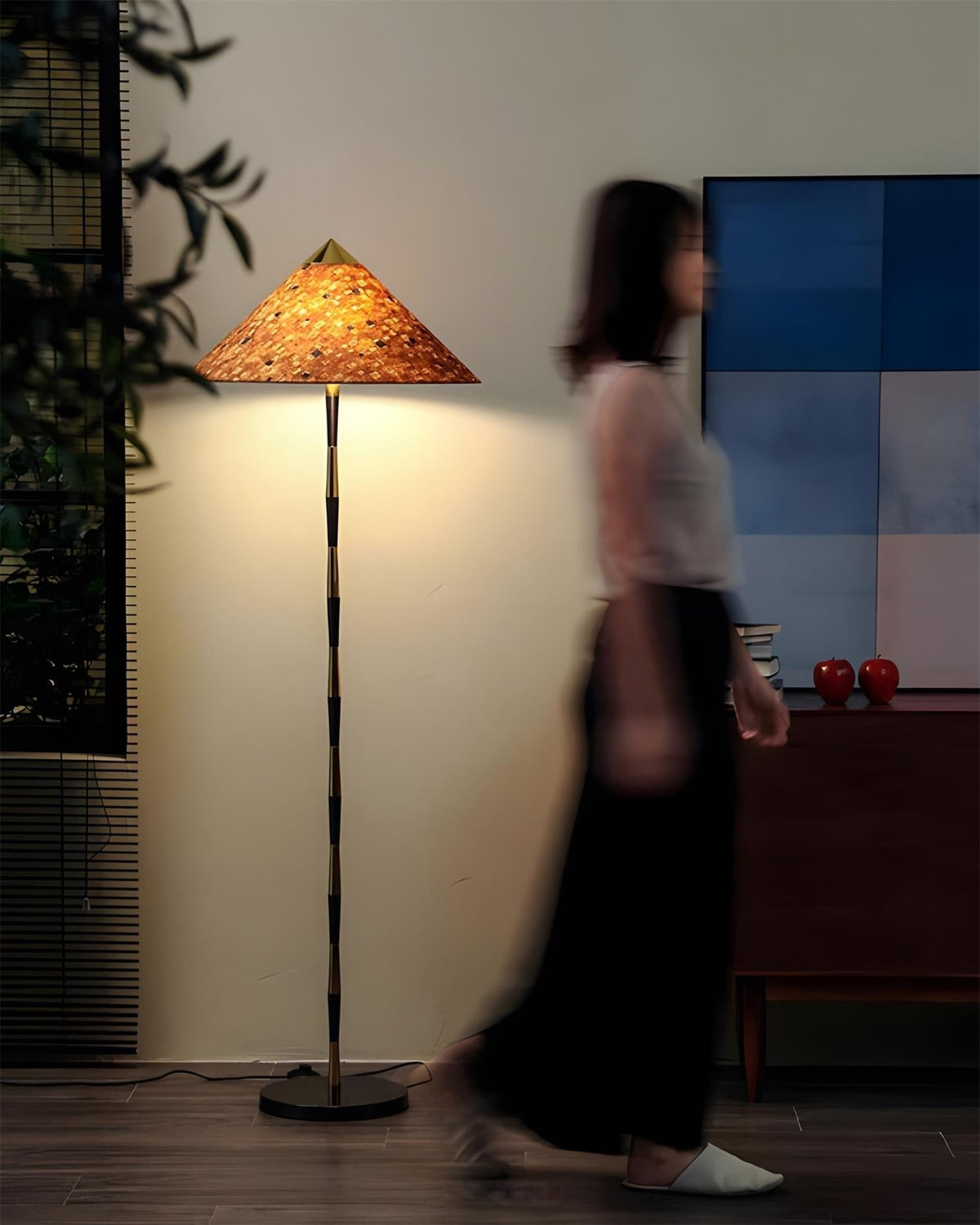 Burlwood vloerlamp
