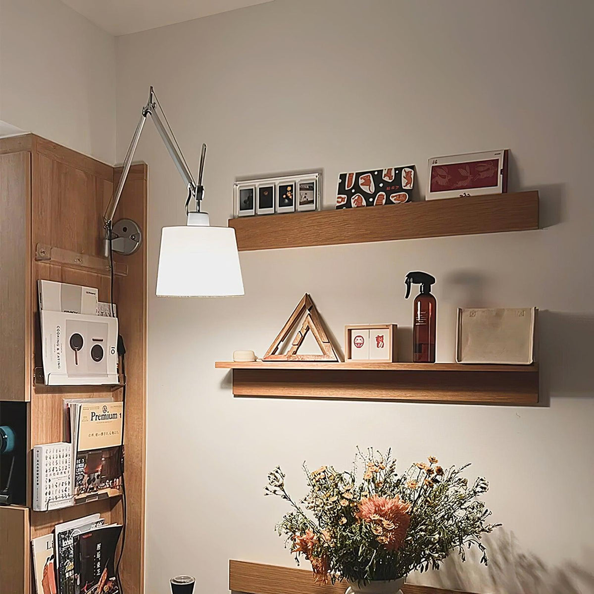 Elvinir Rocker Moderne wandlamp met stoffen kap