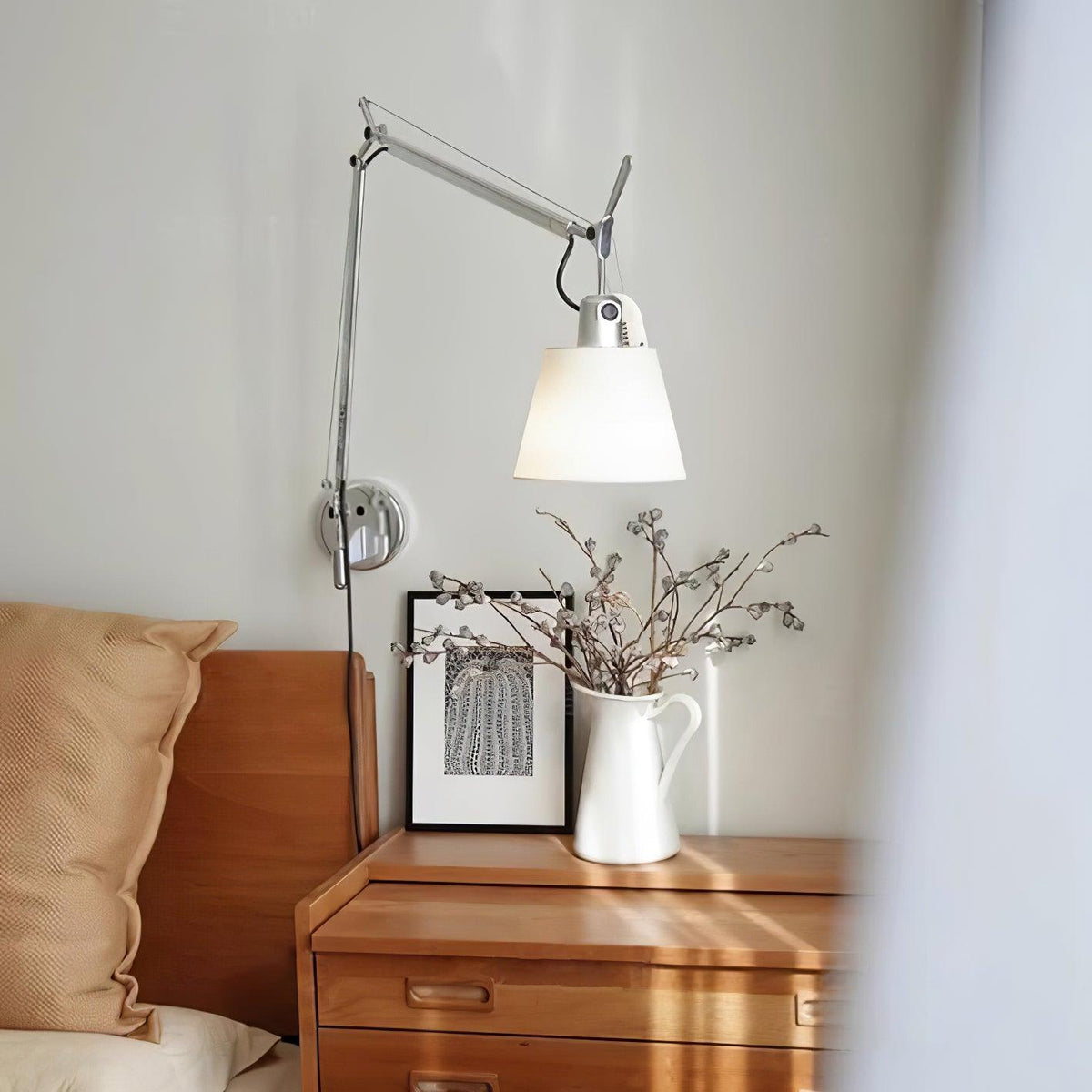 Elvinir Rocker Moderne wandlamp met stoffen kap
