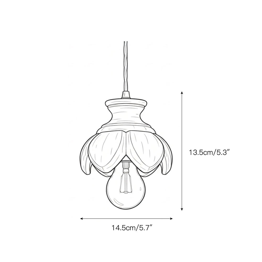 Vornel houten hanglamp met zwang