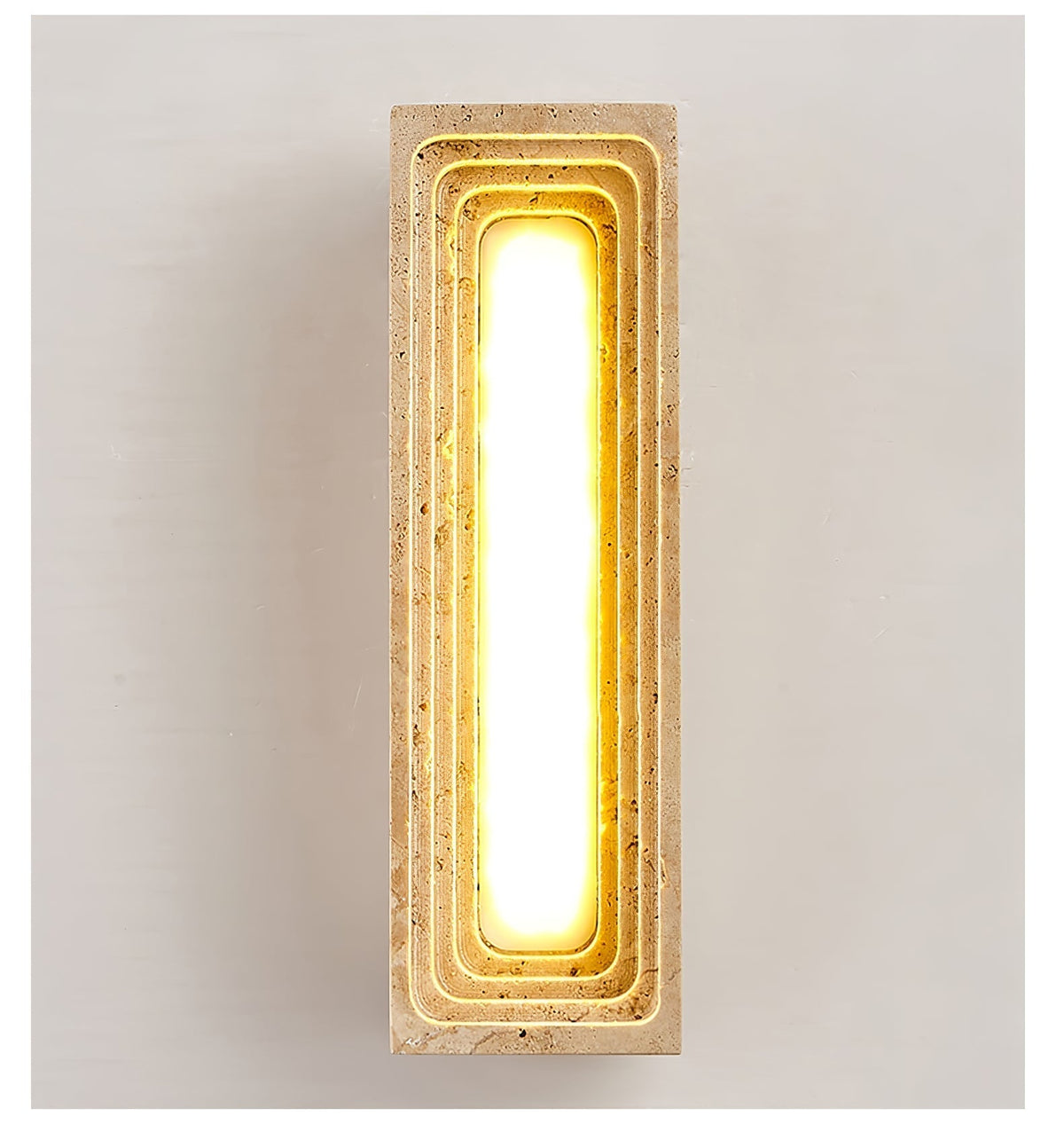Atheila wandlamp in Geel travertin