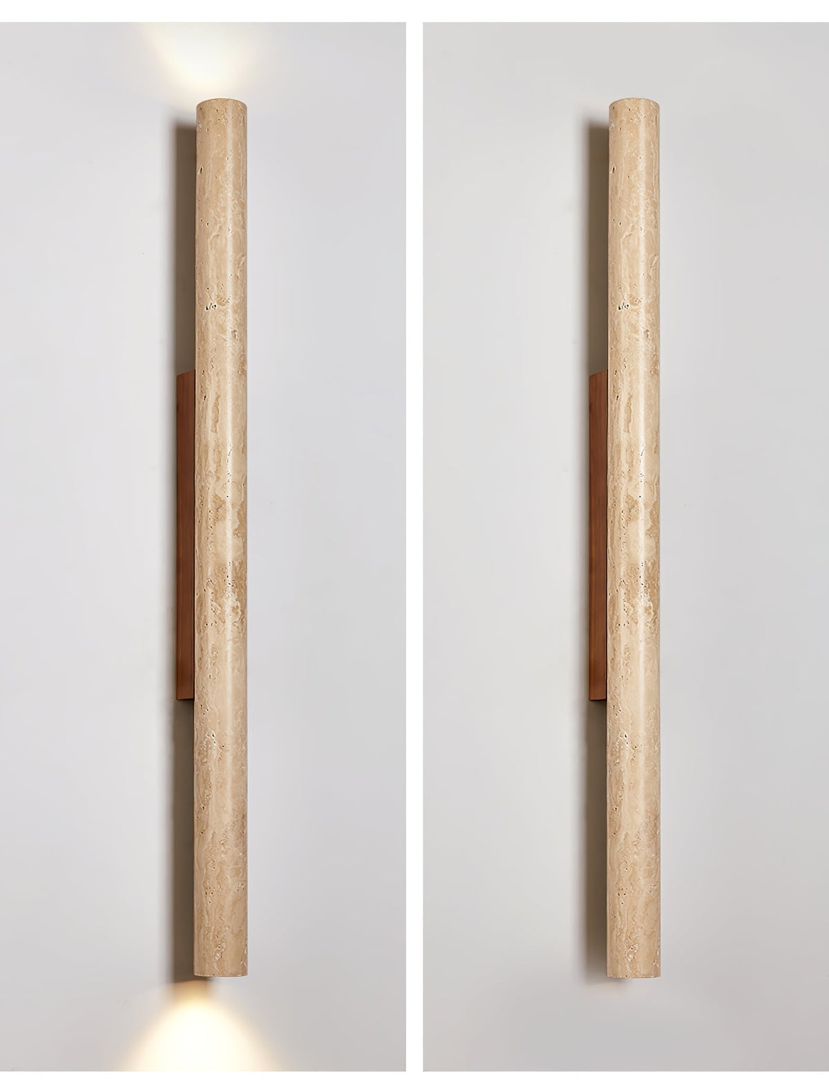 Noriira Minimalistische wandlamp van travertin