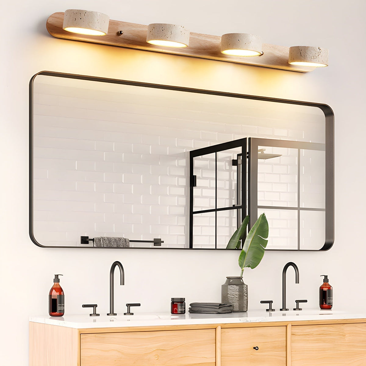 Voloreth minimalistisch travertin wandlamp