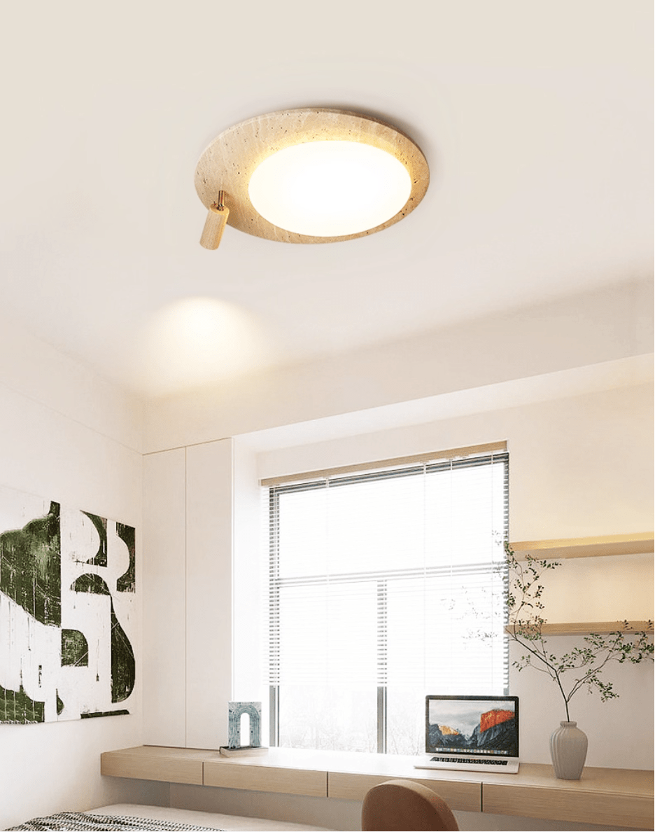 Nivorne travertin Ovale Knop plafondlamp