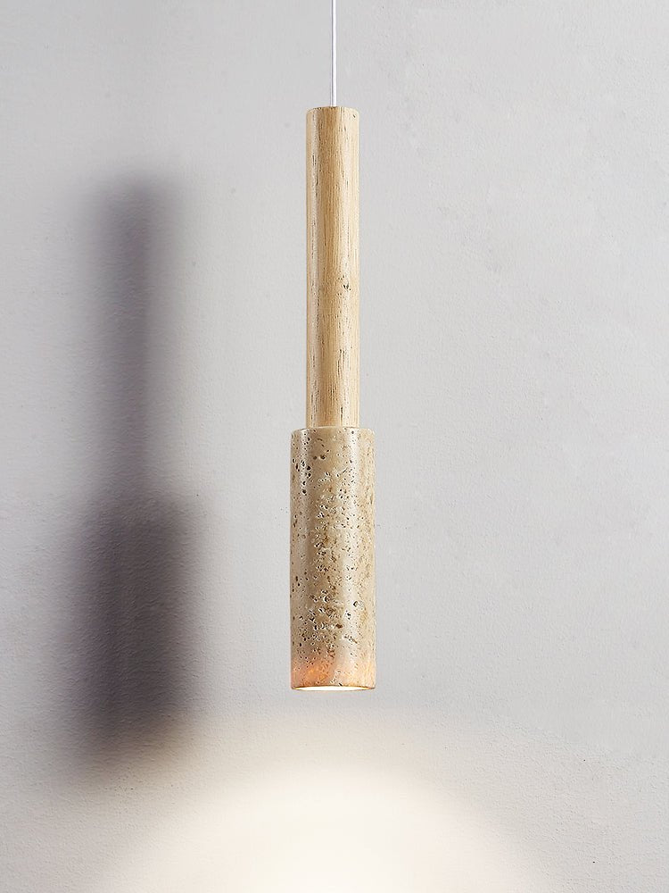 Mercer hanglamp met geel travertinstok