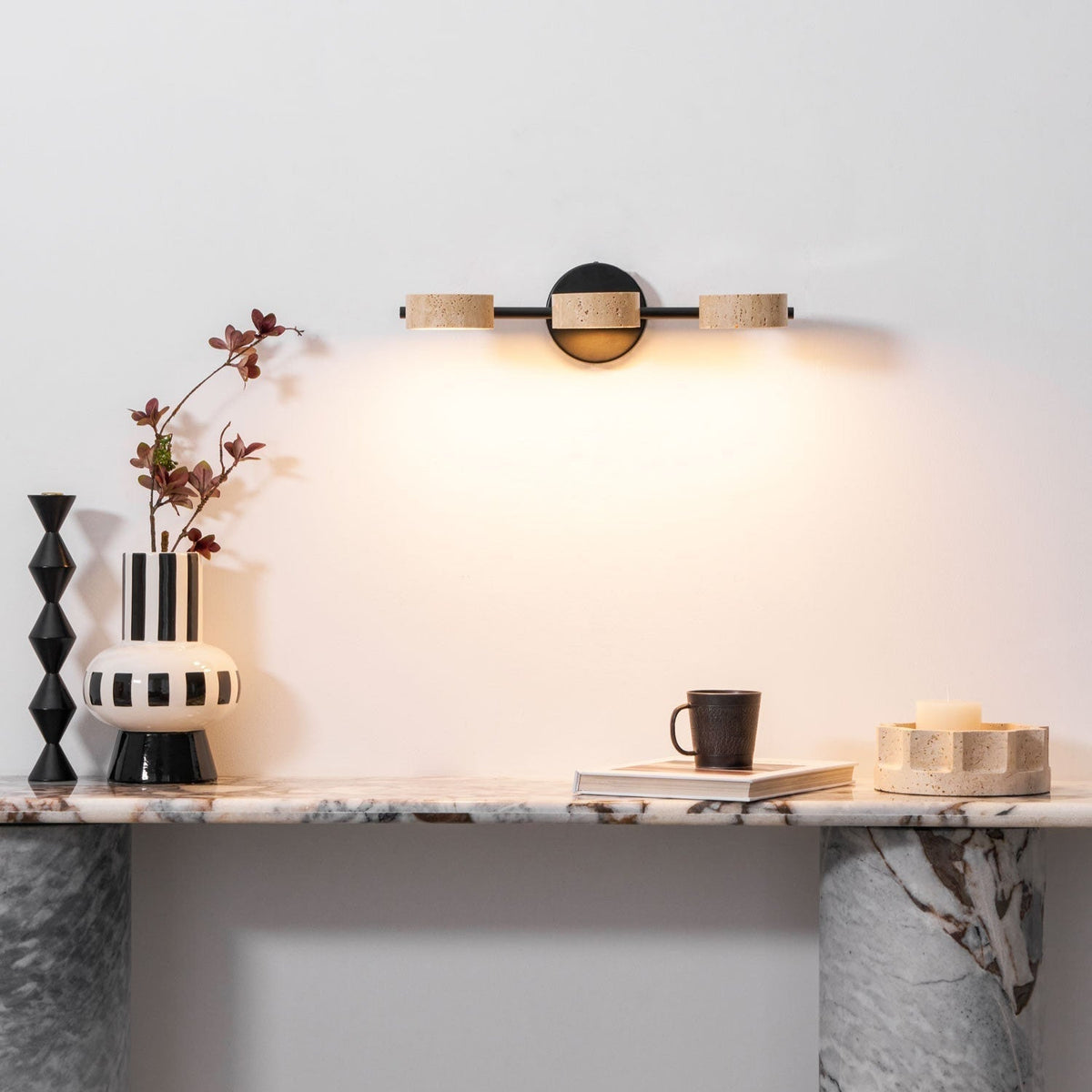 Ceshair meerkoppige travertin wastafelverlichting