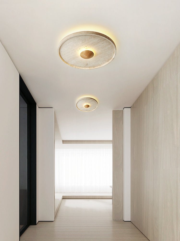 Gino Geel Travertin Halo Plafondlamp Wandlamp
