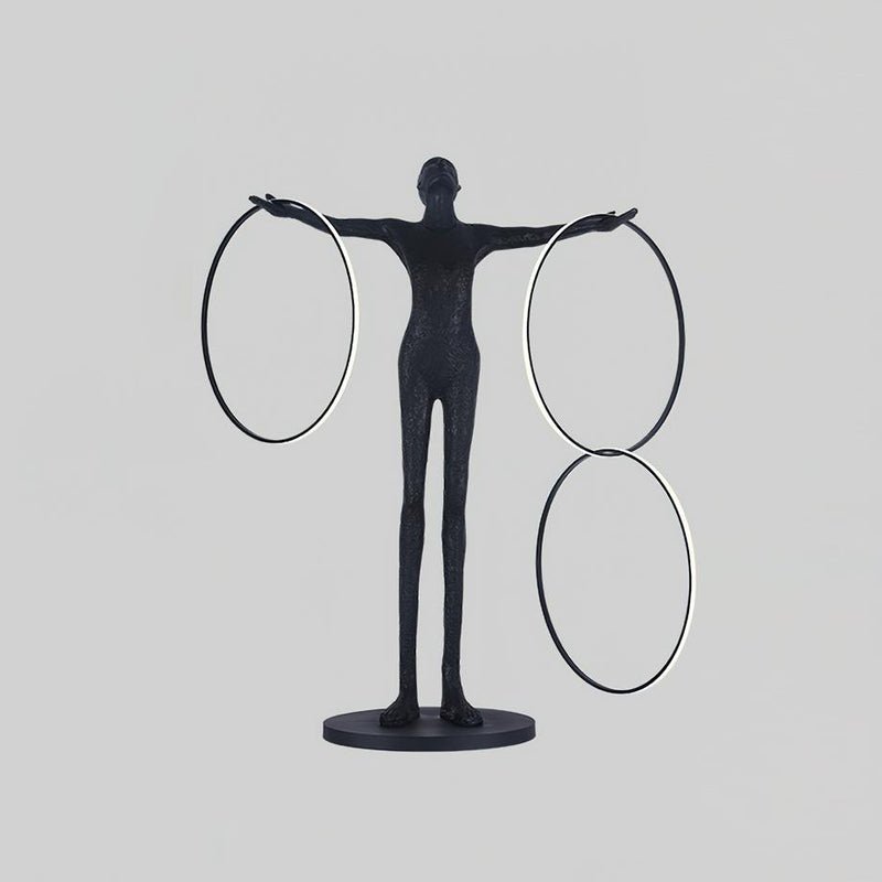 Eclipsa Dual-Ring Sculptural Zwart vloerlamp