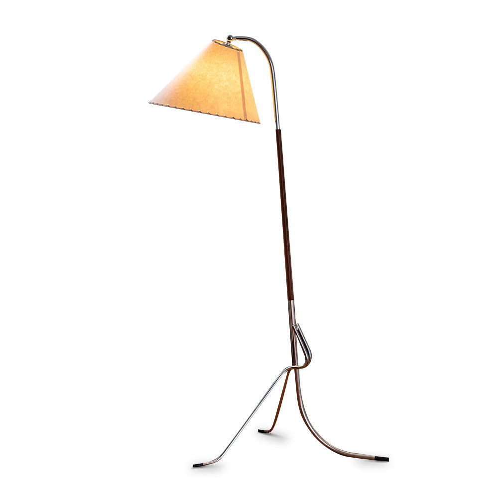 Lysandir gebogen houten vloerlamp