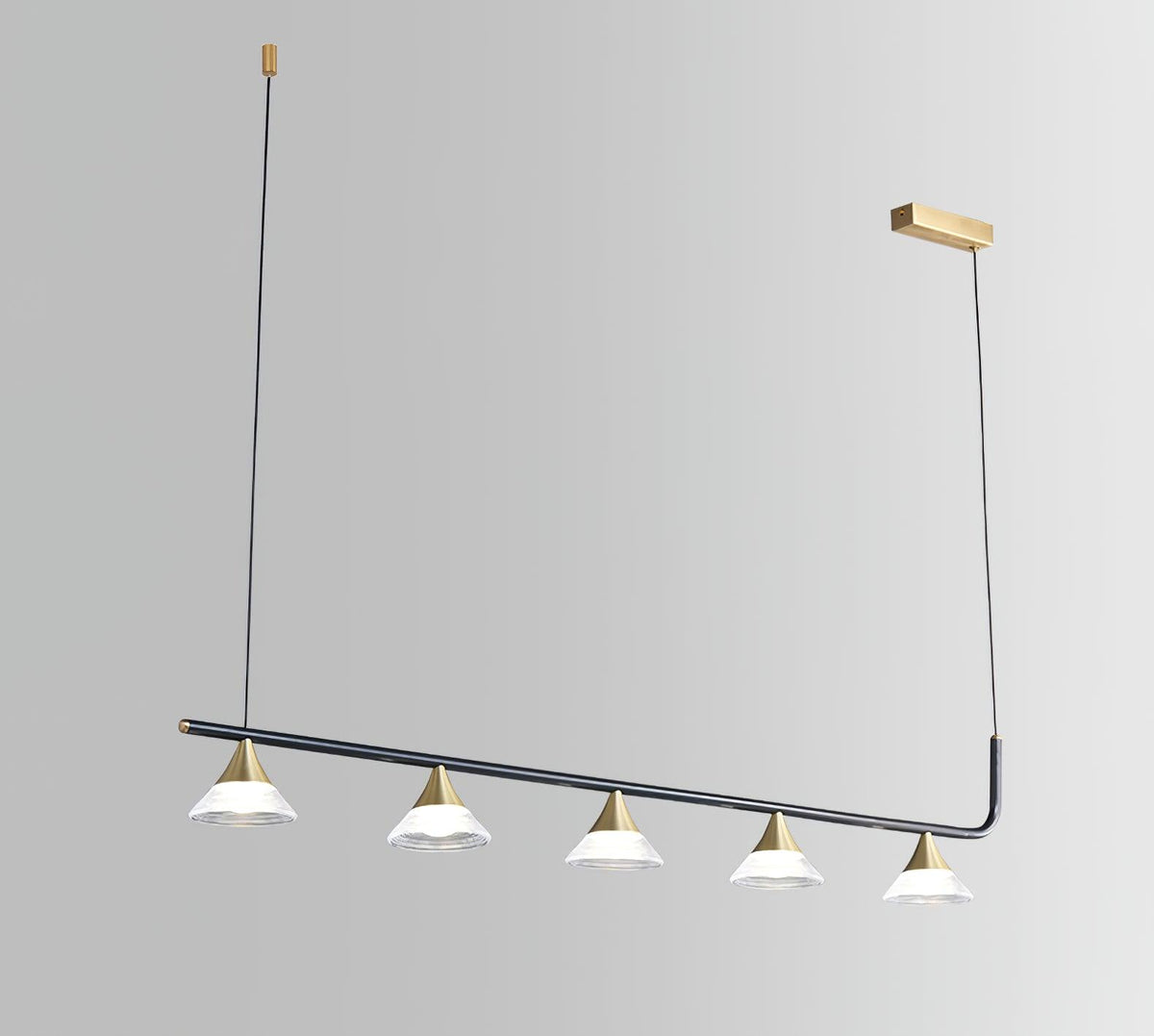 Auranielle Mid-Century Moderne hanglamp van messing