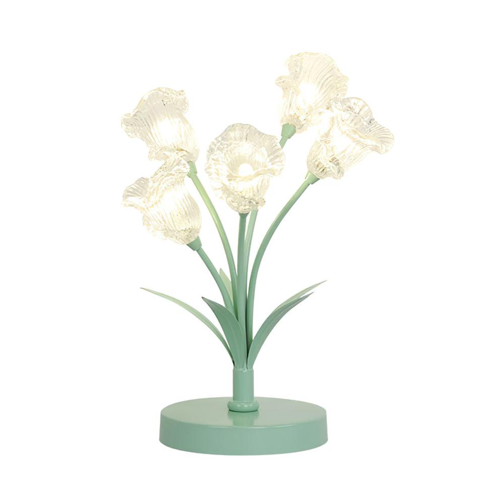 Aurdoril whimsical tafellamp met groene bloem van glas