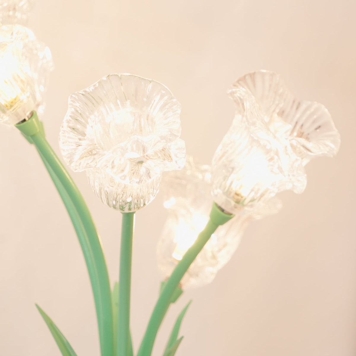 Aurdoril whimsical tafellamp met groene bloem van glas