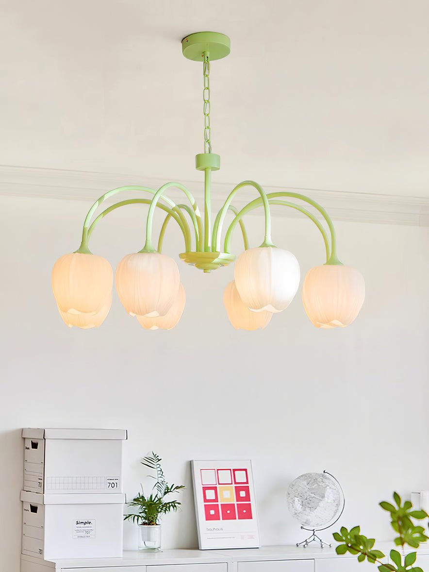 Eiraine kroonluchter Tulip Matcha glas