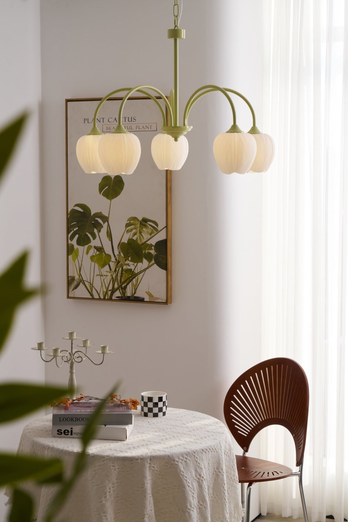 Eiraine kroonluchter Tulip Matcha glas