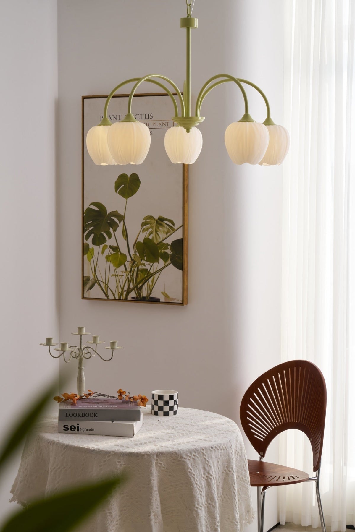 Eiraine kroonluchter Tulip Matcha glas