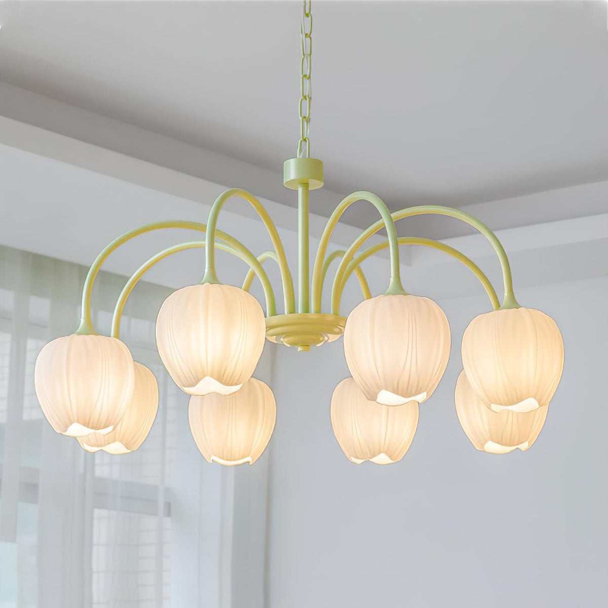 Eiraine kroonluchter Tulip Matcha glas
