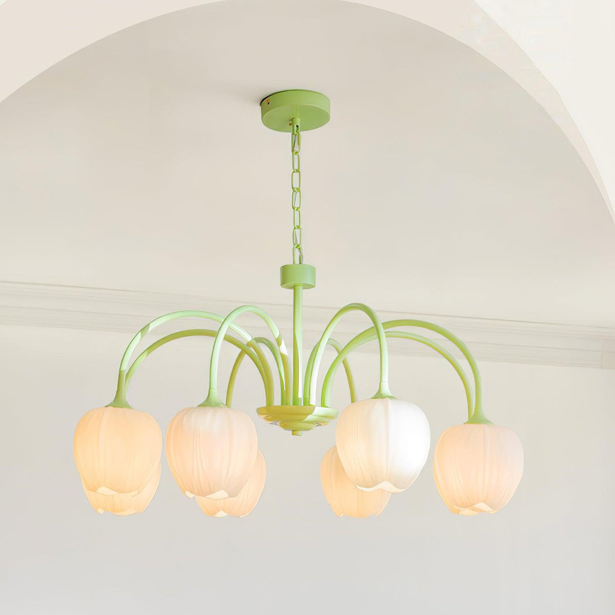 Eiraine kroonluchter Tulip Matcha glas