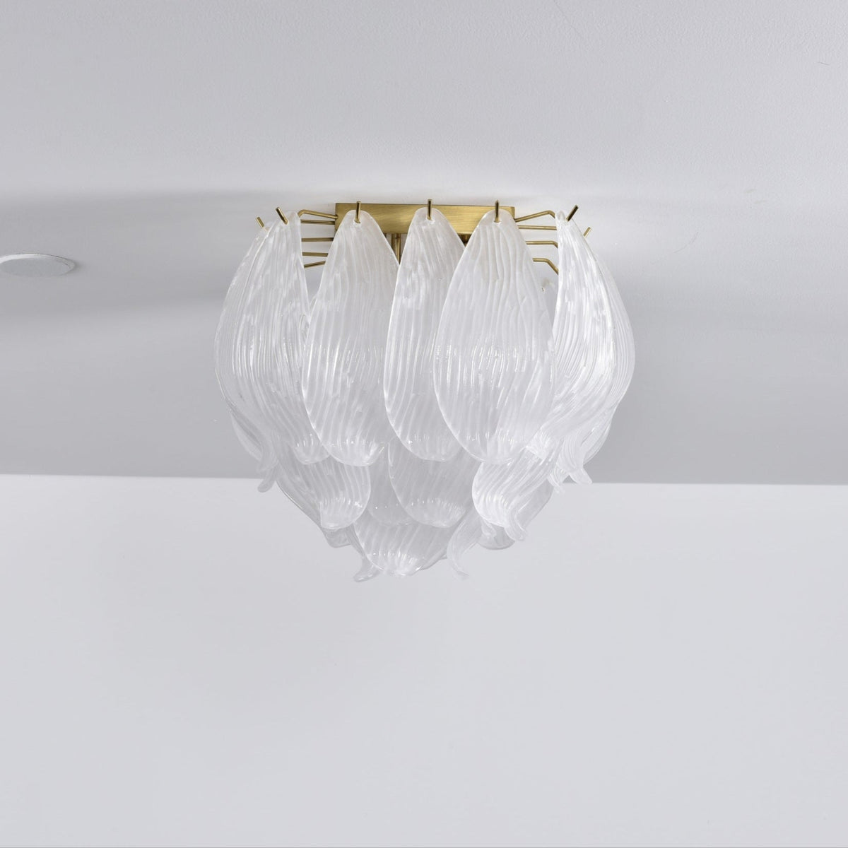 Liorivina plafondlamp Murano bloemblaadjes handgemaakte glas vlakke plafondlamp