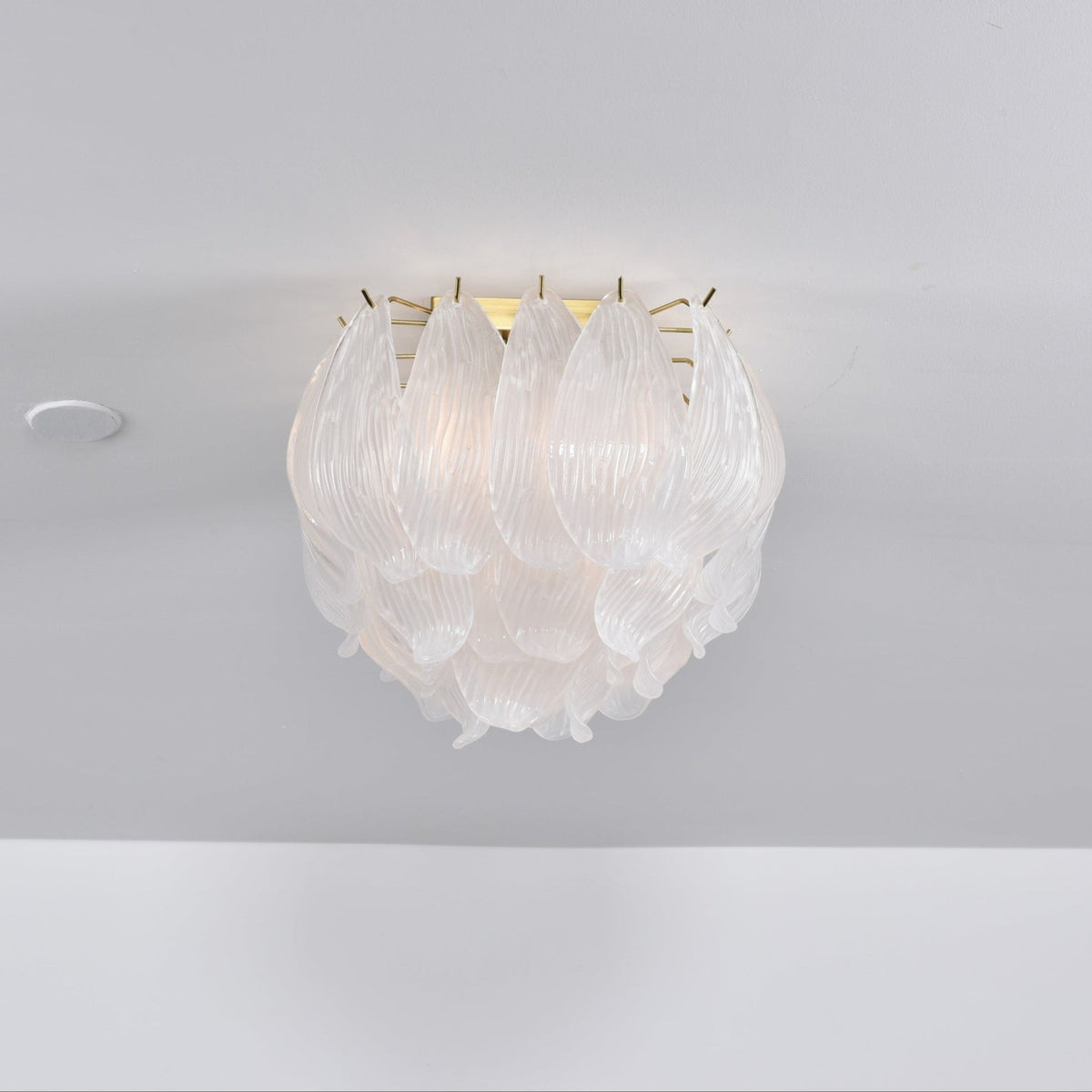Liorivina plafondlamp Murano bloemblaadjes handgemaakte glas vlakke plafondlamp