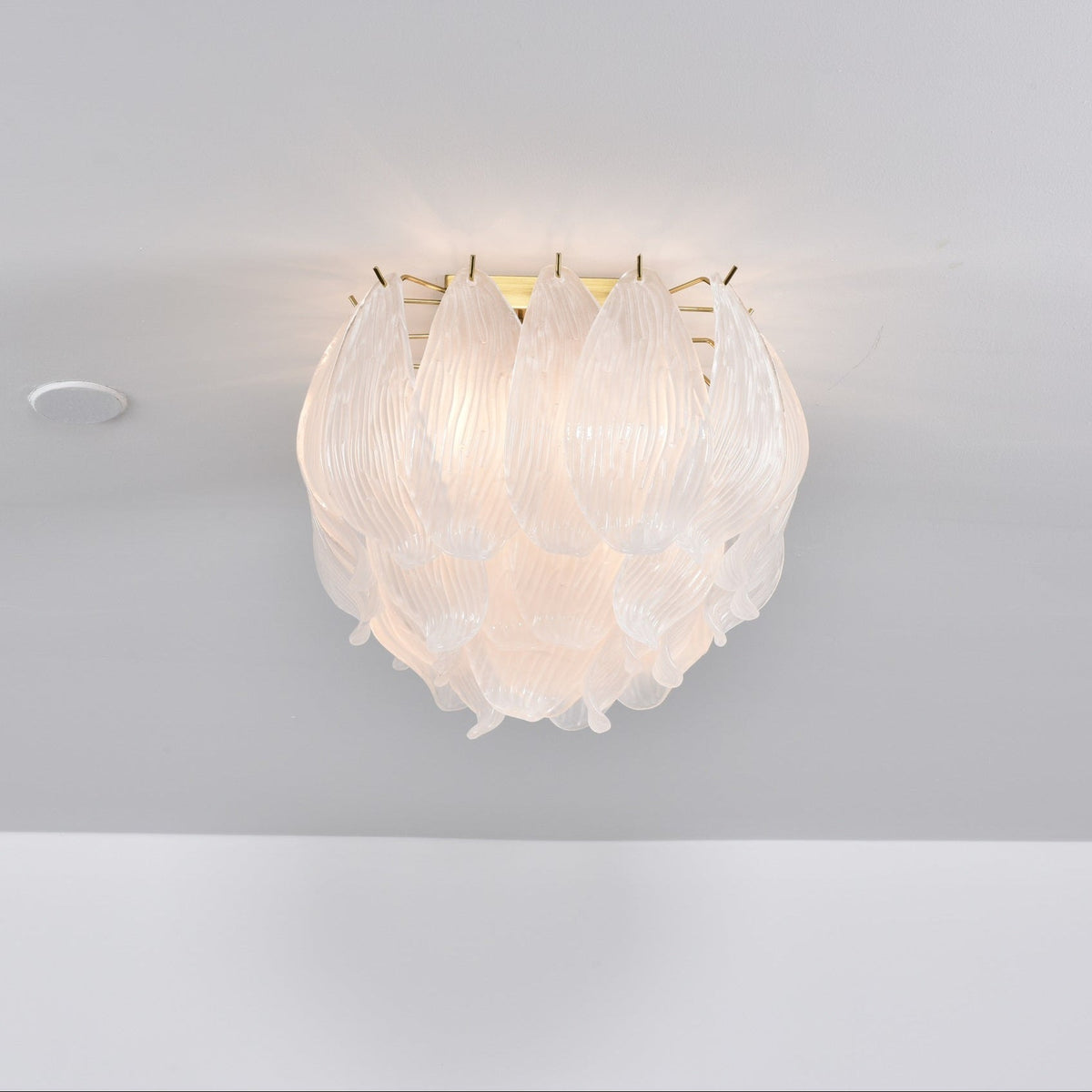 Liorivina plafondlamp Murano bloemblaadjes handgemaakte glas vlakke plafondlamp
