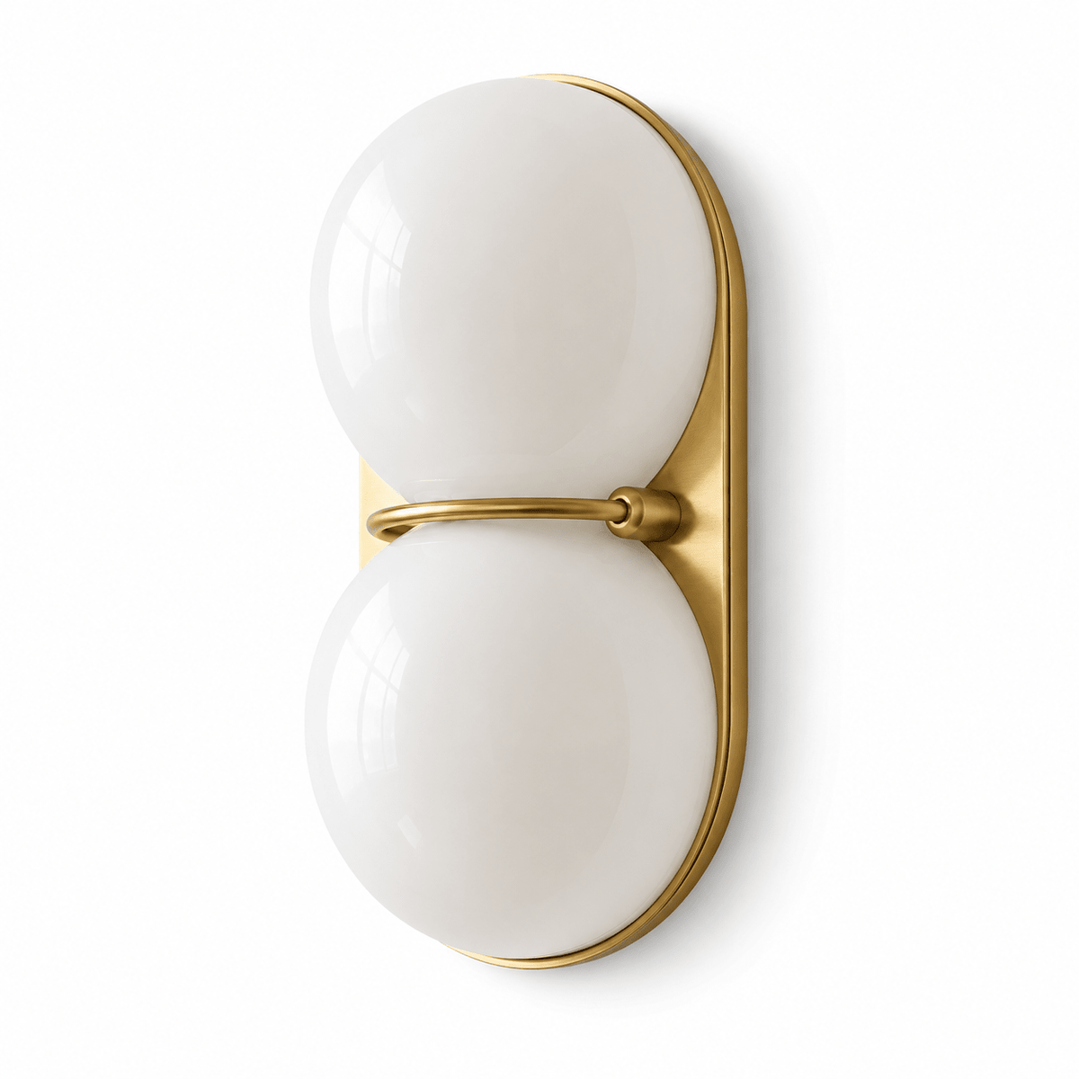 Two bollen wandlamp van glas