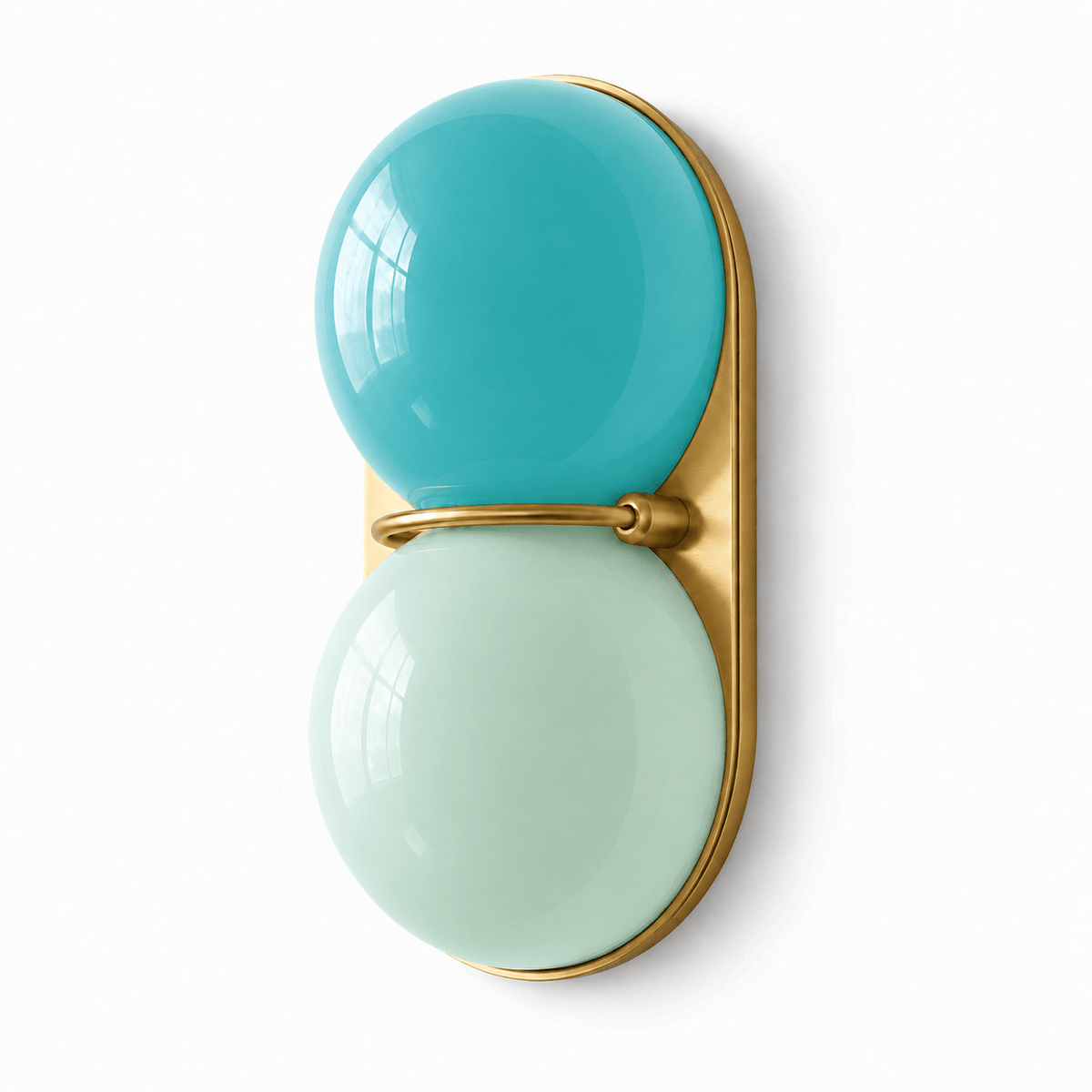 Two bollen wandlamp van glas