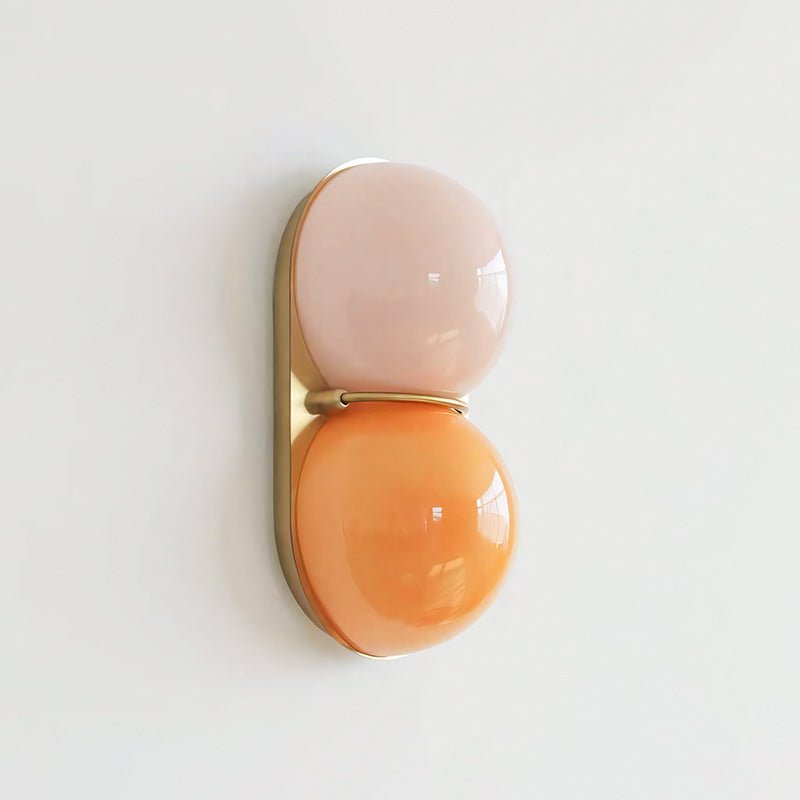 Two bollen wandlamp van glas