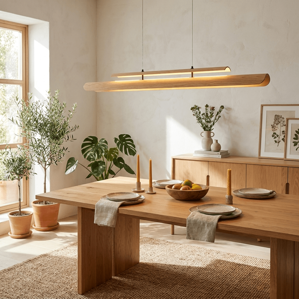Lignelle houten lineaire hanglamp