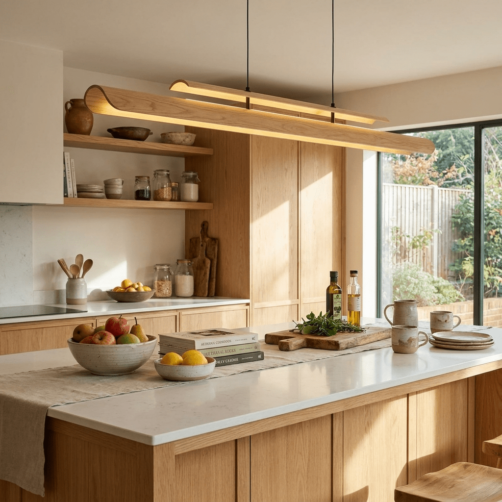 Lignelle houten lineaire hanglamp