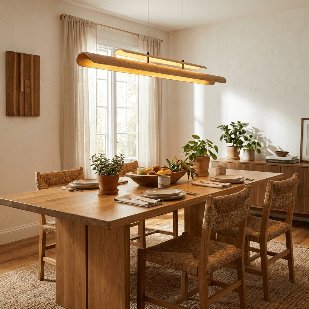 Lignelle houten lineaire hanglamp