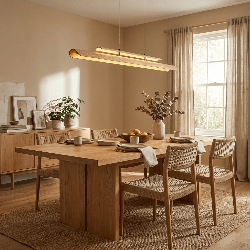 Lignelle houten lineaire hanglamp