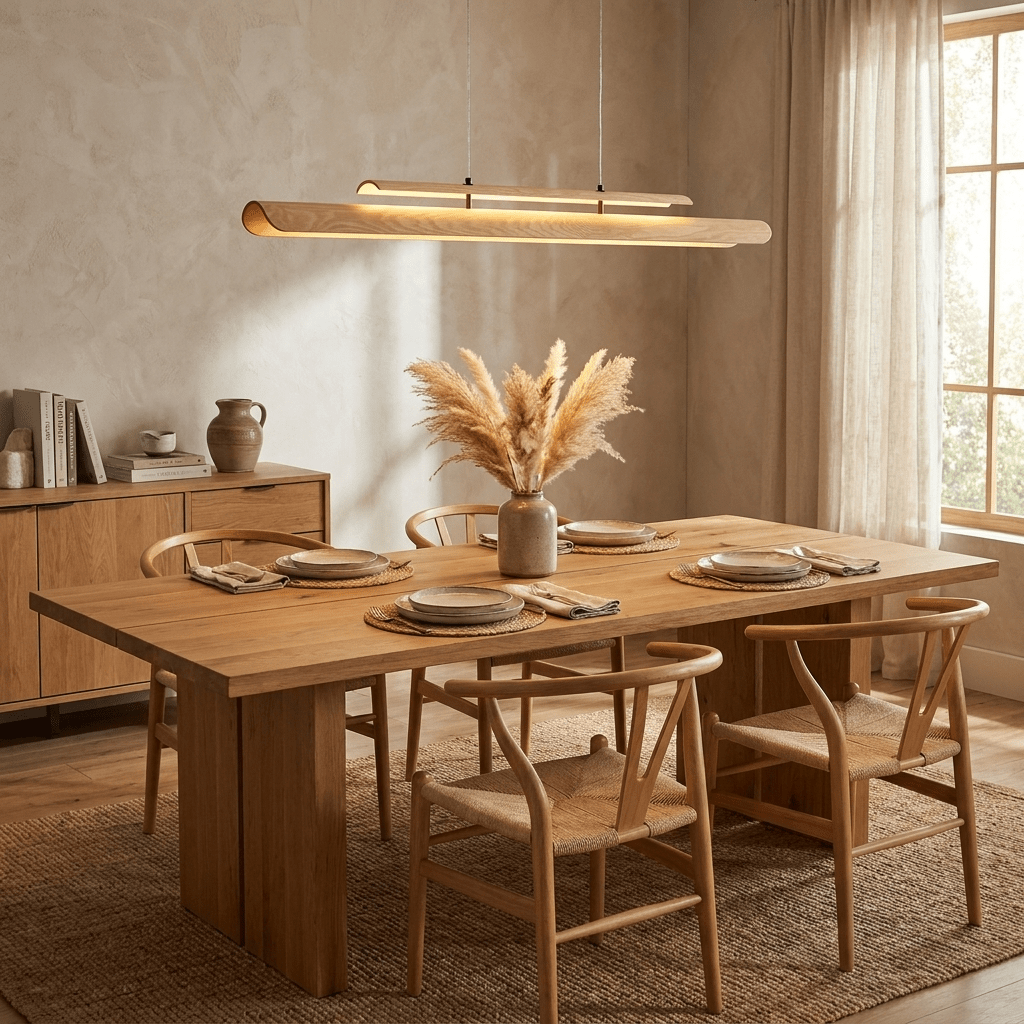 Lignelle houten lineaire hanglamp